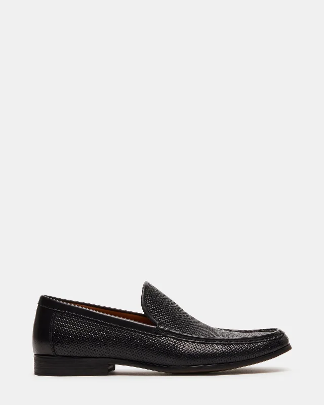 Stylish Lace-Up Sneakers JABRIAN BLACK LEATHER