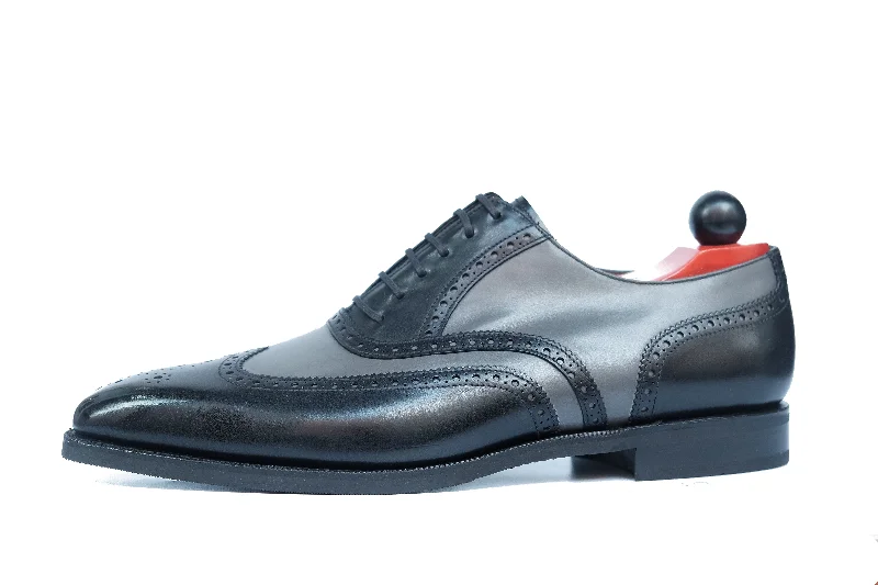 Casual Sneakers For Sale Kitsap - MTO - Black Calf / Grey Calf - LPB Last - City Rubber Sole - Fleur De Lys Medallion Casual Sneakers For Sale Kitsap - MTO - Black Calf / Grey Calf - LPB Last - City Rubber Sole - Fleur De Lys Medallion