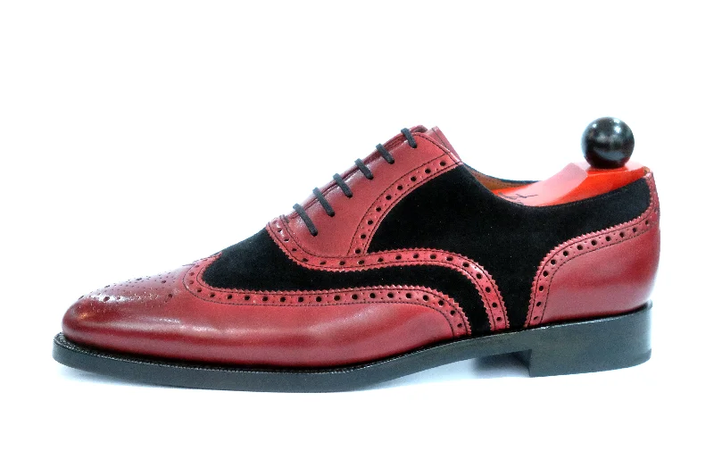 Stylish Running Footwear Kitsap - MTO - Burgundy Calf / Black Suede - TMG Last - City Rubber Leather Sole Stylish Running Footwear Kitsap - MTO - Burgundy Calf / Black Suede - TMG Last - City Rubber Leather Sole