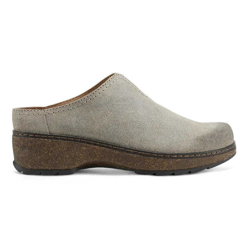 Comfortable Outdoor Footwear Kolia Round Toe Slip-on Casual Heeled Mules