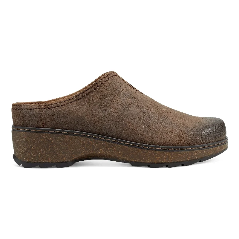 Trendy Hiking Sandals Sale Kolia Round Toe Slip-on Casual Heeled Mules