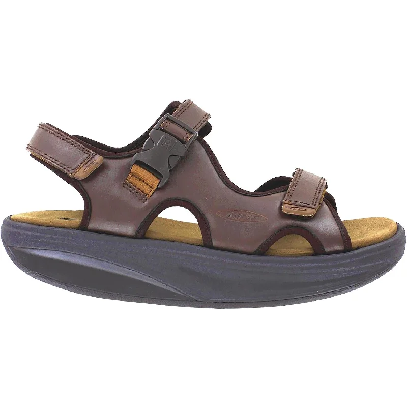 Stylish Sneakers For Running Men's MBT Kisumu 3S Chocolate Brown Leather
