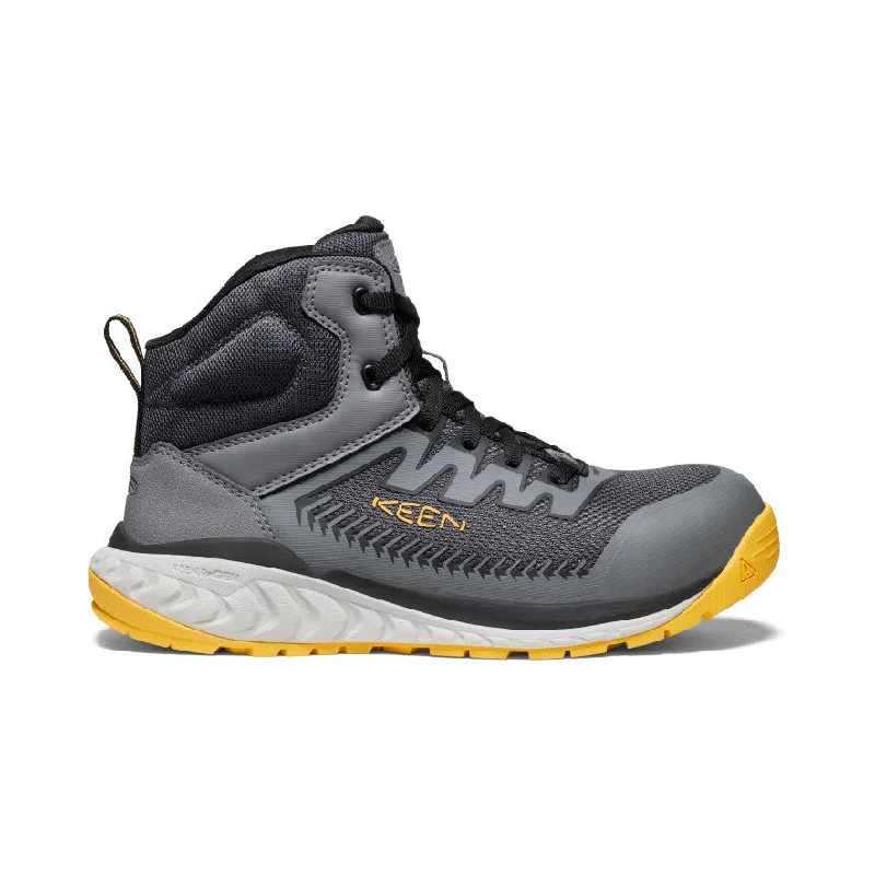 Casual Work Sneakers Men's Arvada Mid Work Sneaker (Carbon Toe)  |  Black/Keen Yellow