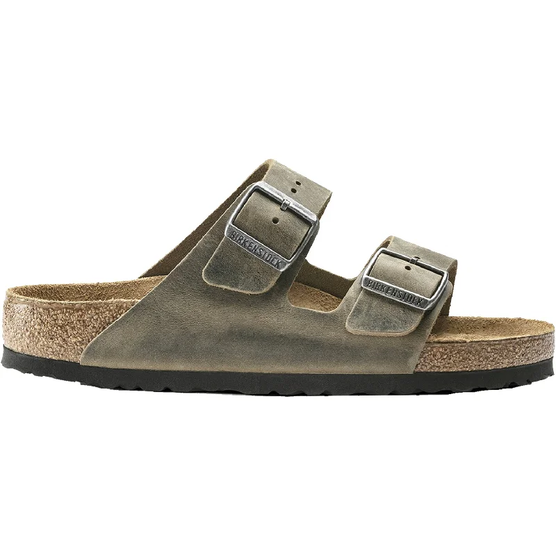 Durable Hiking Footwear Men's Birkenstock Arizona Soft Footbed Faded Khaki Oiled Leather Durable Hiking Footwear Men's Birkenstock Arizona Soft Footbed Faded Khaki Oiled Leather