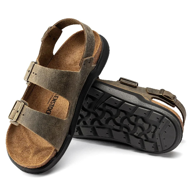 Formal Wedding Shoes Men's Birkenstock Milano Rugged Oiled Leather Color: Faded Khaki Formal Wedding Shoes Men's Birkenstock Milano Rugged Oiled Leather Color: Faded Khaki