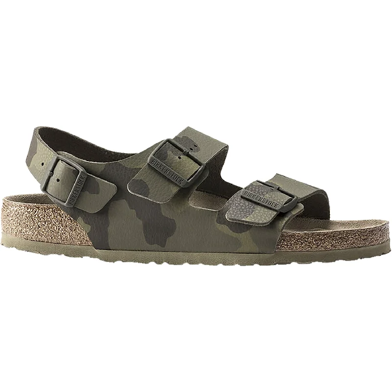 Trendy Platform Sneakers Men's Birkenstock Milano Soft Footbed Desert Soil Green Birko-Flor