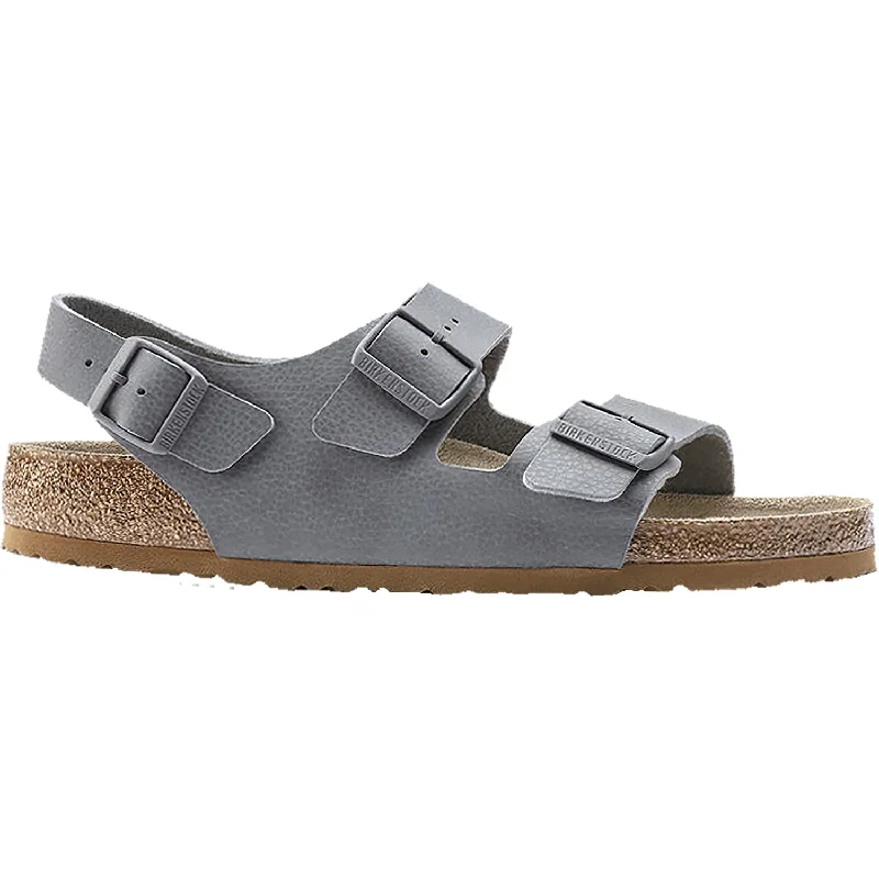 High Fashion Running Sandals Men's Birkenstock Milano Soft Footbed Desert Soil Grey Birko-Flor High Fashion Running Sandals Men's Birkenstock Milano Soft Footbed Desert Soil Grey Birko-Flor
