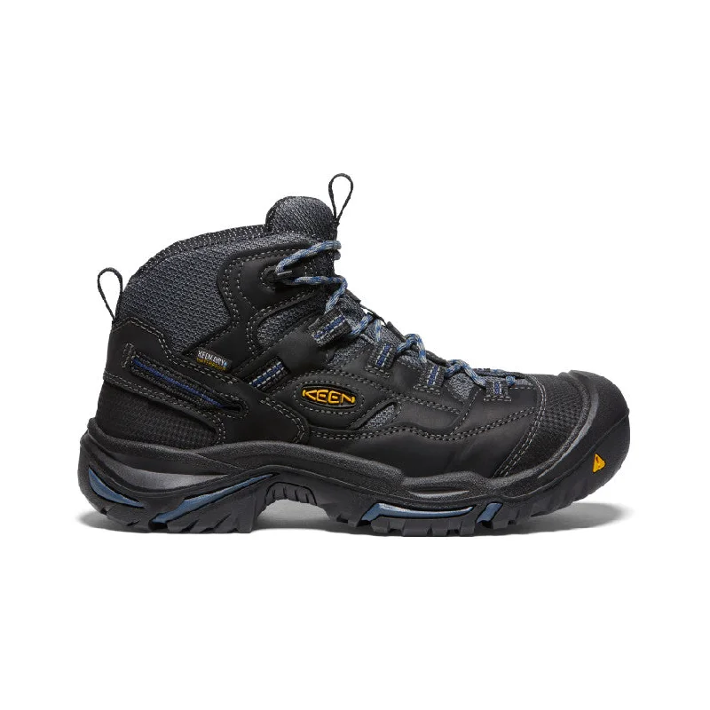 Durable Hiking Sandals Men's Braddock Waterproof Mid (Soft Toe)  |  Raven/Estate Blue