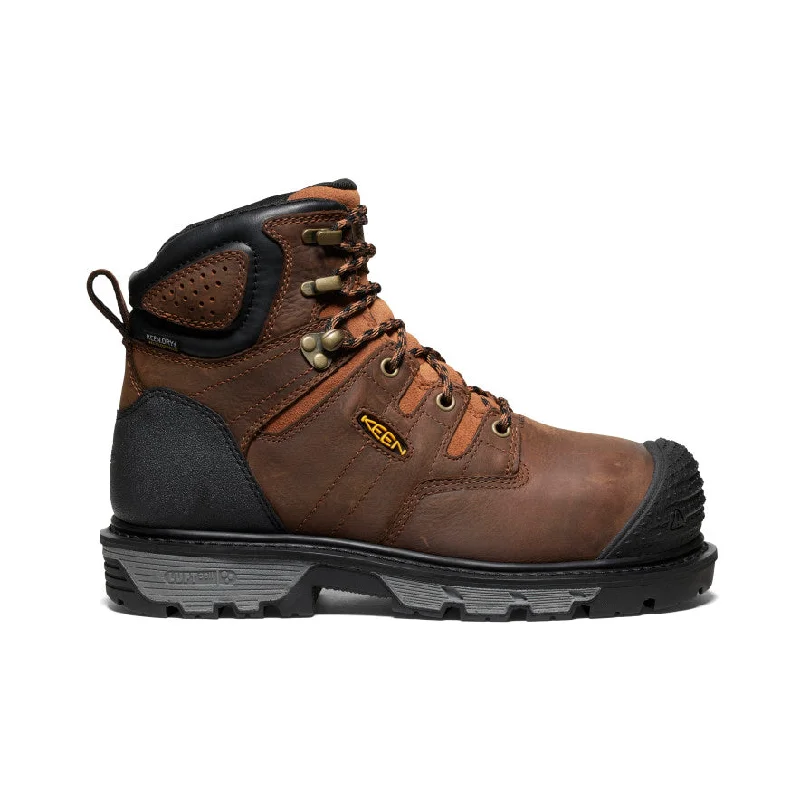 Sporty Walking Boots Men's Camden 6" Waterproof Boot INT MET (Carbon Toe)  |  Leather Brown/Black