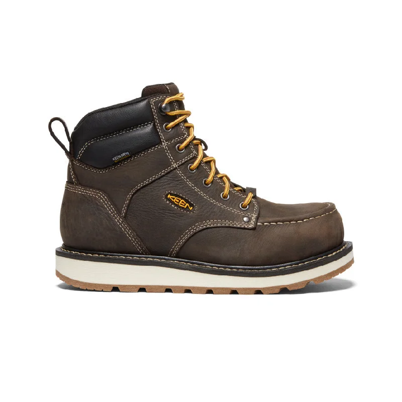 Trendy Running Footwear Online Men's Cincinnati 6" Waterproof Boot (Carbon Toe)  |  Dark Chocolate/Sandshell