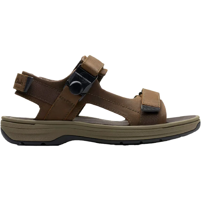 Stylish Casual Footwear For Hiking Men's Clarks Saltway Trail Dark Brown Leather