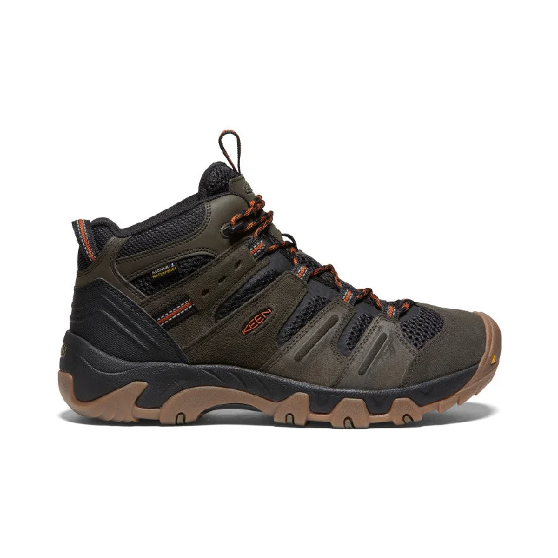 Trendy Outdoor Sneakers Men's Headout Waterproof Hiking Boot  |  Black Olive/Fossil Orange