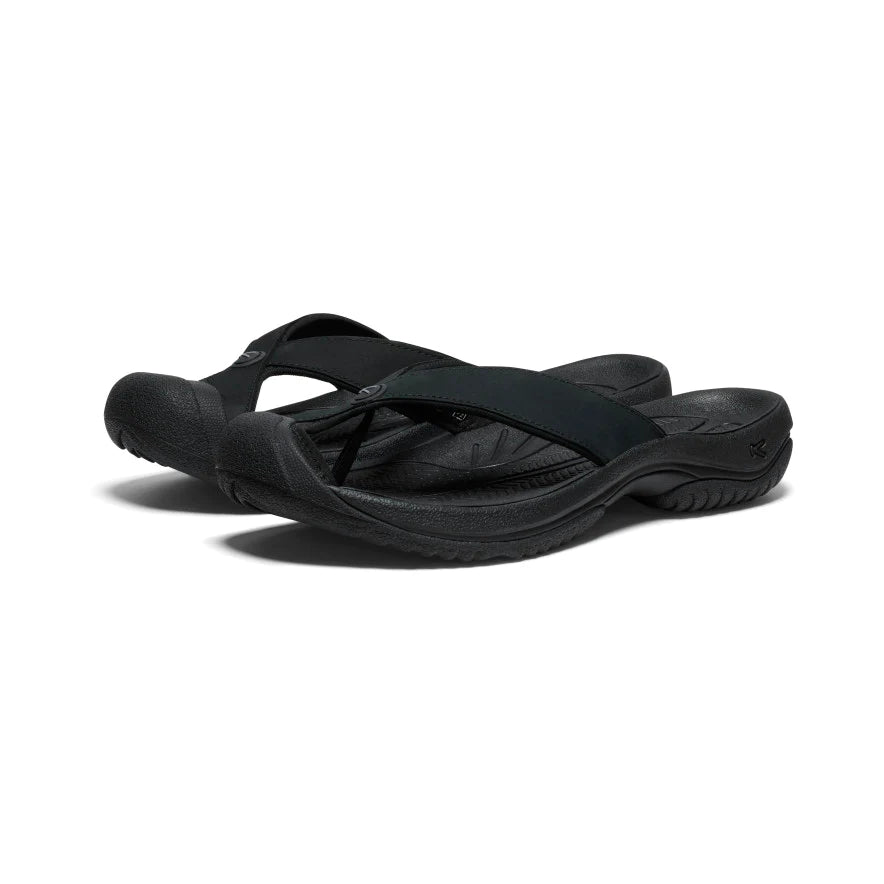 Stylish Hiking Shoes For Women Men's Keen Waimea Leather Flip Flop Color: Black / Black Stylish Hiking Shoes For Women Men's Keen Waimea Leather Flip Flop Color: Black / Black