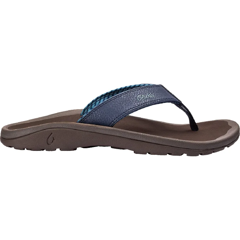 Chunky Sneakers Trend Men's OluKai Ohana Blue Depth/Espresso Synthetic