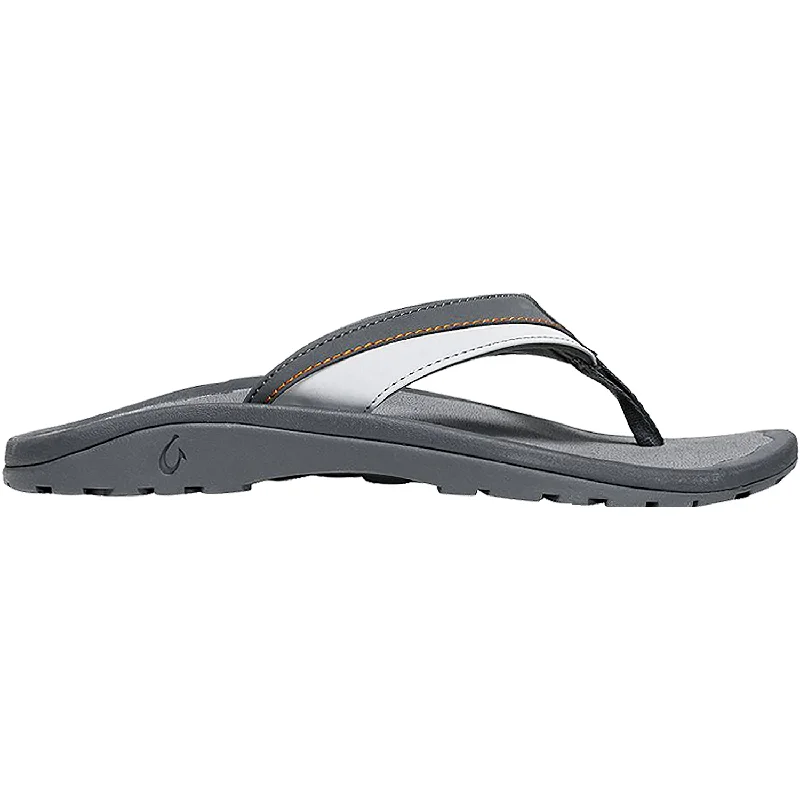 Comfortable Running Sandals For Sale Men's OluKai Ohana Koa Dark Shadow/Molten Orange Synthetic