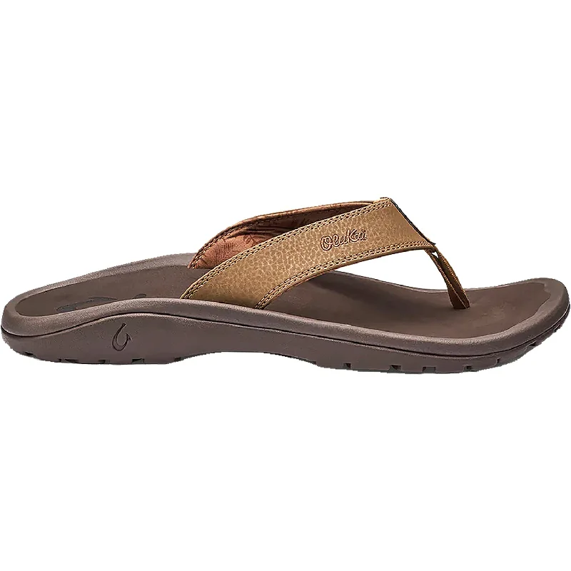 Trendy Work Boots For Sale Men's OluKai Ohana Tan/Dark Java Synthetic