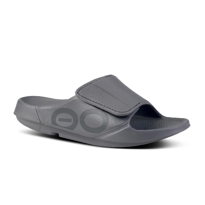 Stylish Casual Sandals For Sale Men's Oofos OOahh Sport Flex Sandal Color: Slate