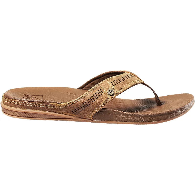 Stylish Work Shoes Men's Reef Cushion Lux Toffee Leather