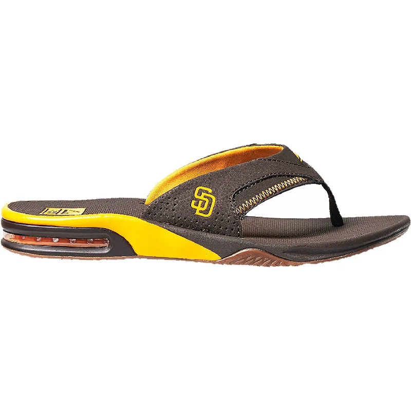 Black Dress Shoes Men's Reef Fanning X MLB Padres Brown/Yellow Synthetic