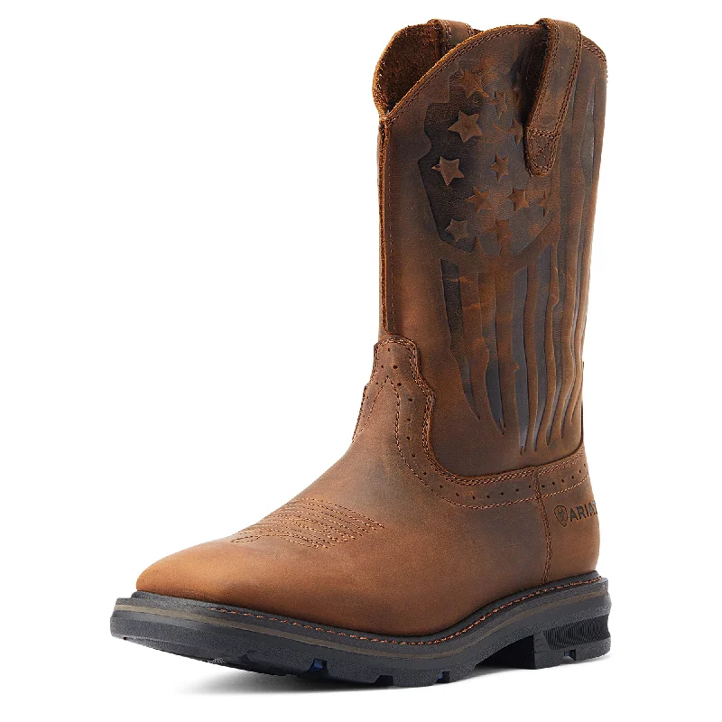 Comfortable Running Boots Sale Men's Sierra Shock Shield Patriot Work Boot