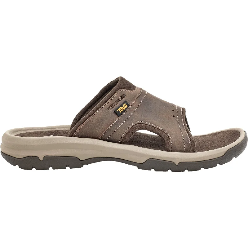 Comfortable Boots For Hiking Online Men's Teva Langdon Slide Walnut Leather