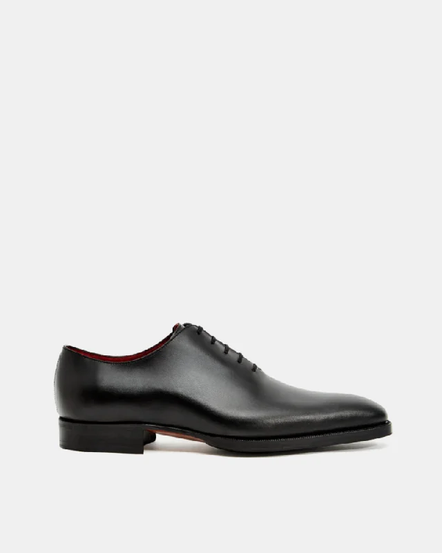 Casual Outdoor Boots Black Wholecut Oxford Dress Shoe with Rubber Half Soles