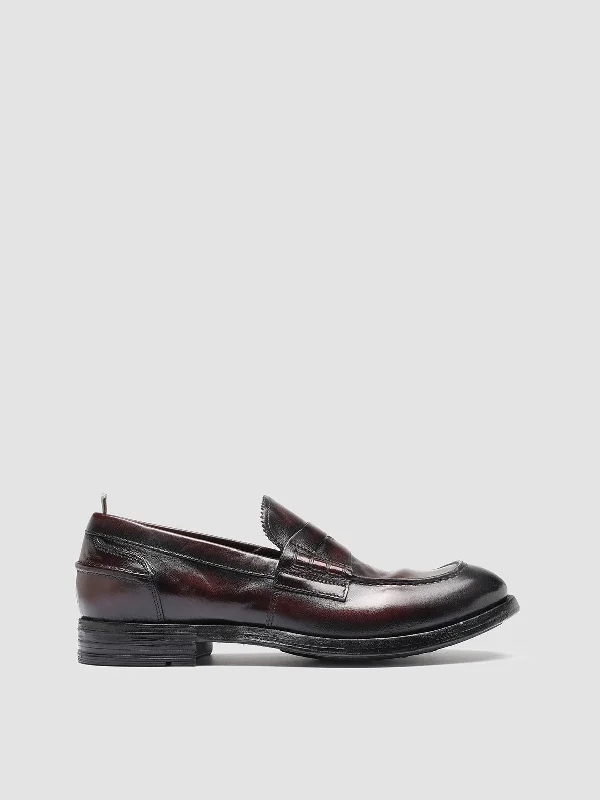 Trendy Walking Shoes BALANCE 011 - Burgundy Leather Penny Loafers