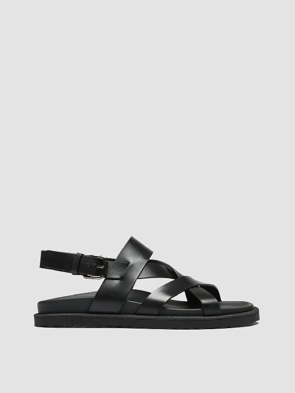 Waterproof Sports Shoes CHARRAT 002 - Black Leather Sandals