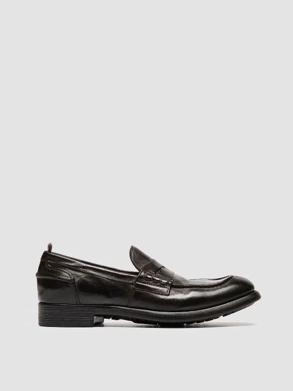 Designer Work Shoes CHRONICLE 056 - Ebony  Leather Penny Loafers