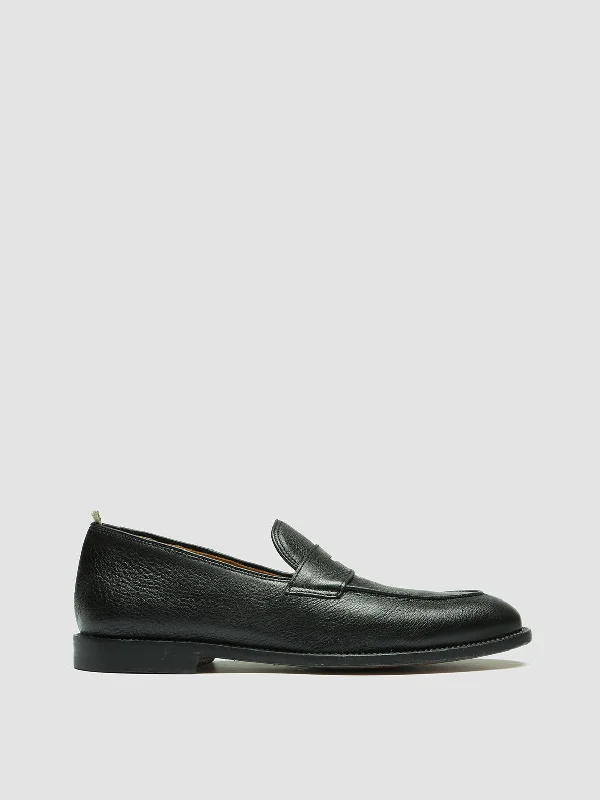Trendy Formal Shoes OPERA 001 - Black Leather Penny Loafers