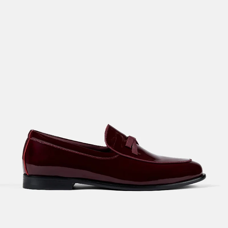 Comfortable Running Sneakers Online Odell Burgundy Patent Leather Belgian Loafers