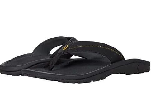 Cozy Casual Shoes Olukai Ohana Koa Sandal Black Sunrise Men's