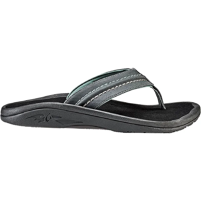 Sporty Casual Shoes Men's OluKai Hokua Dark Shadow/Black Synthetic