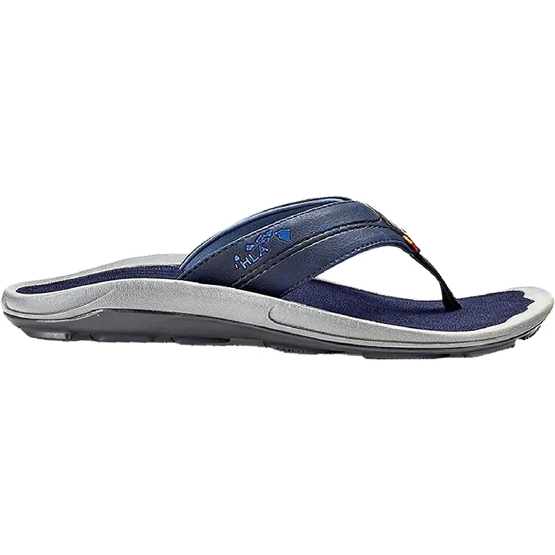 Comfortable Sports Shoes Men's OluKai Kipi Trench Blue Synthetic