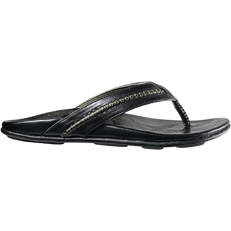 Running Shoes For Men Men's OluKai Mea Ola Black/Black Leather