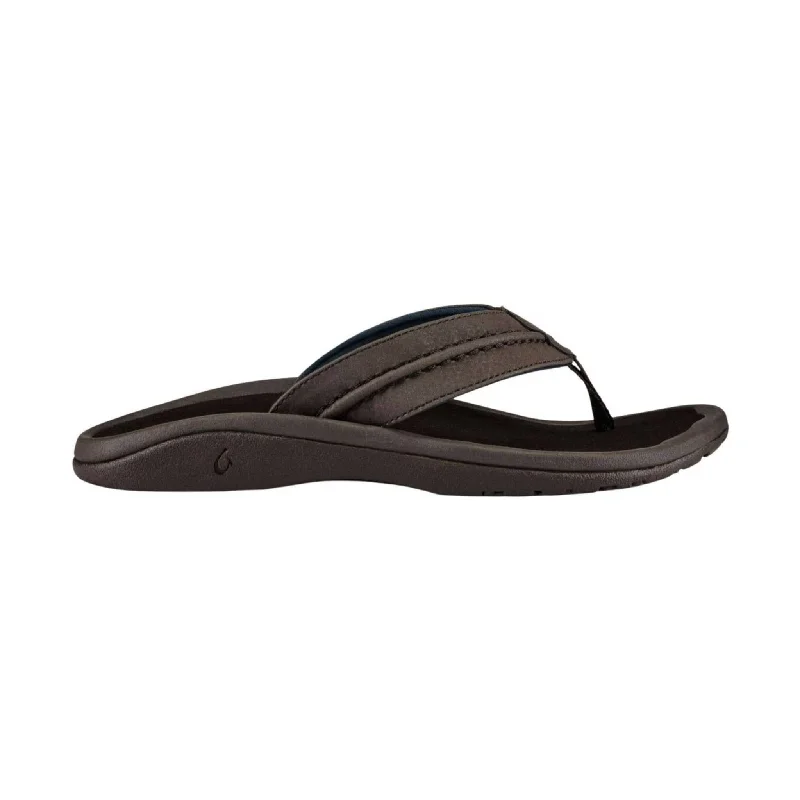 Designer Running Shoes For Sale Olukai Men's Hokua Flip Flop - Dk Wood