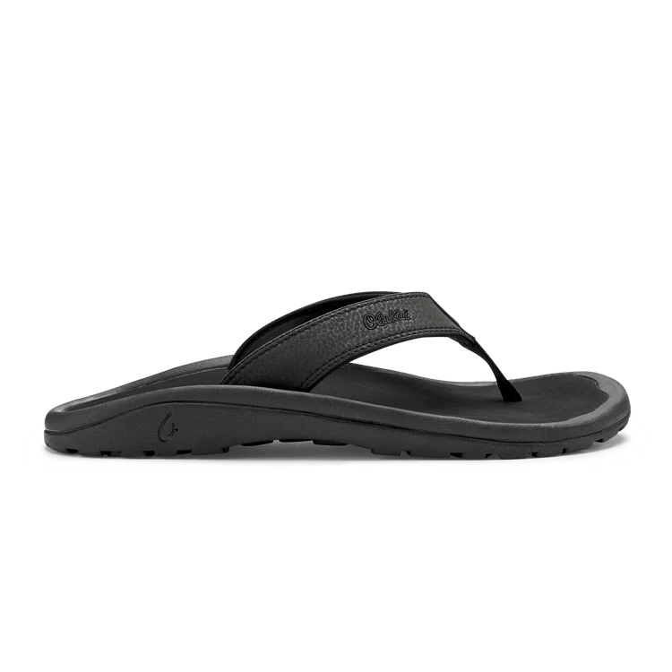 Designer Running Shoes Olukai Men's Ohana - Black/Black