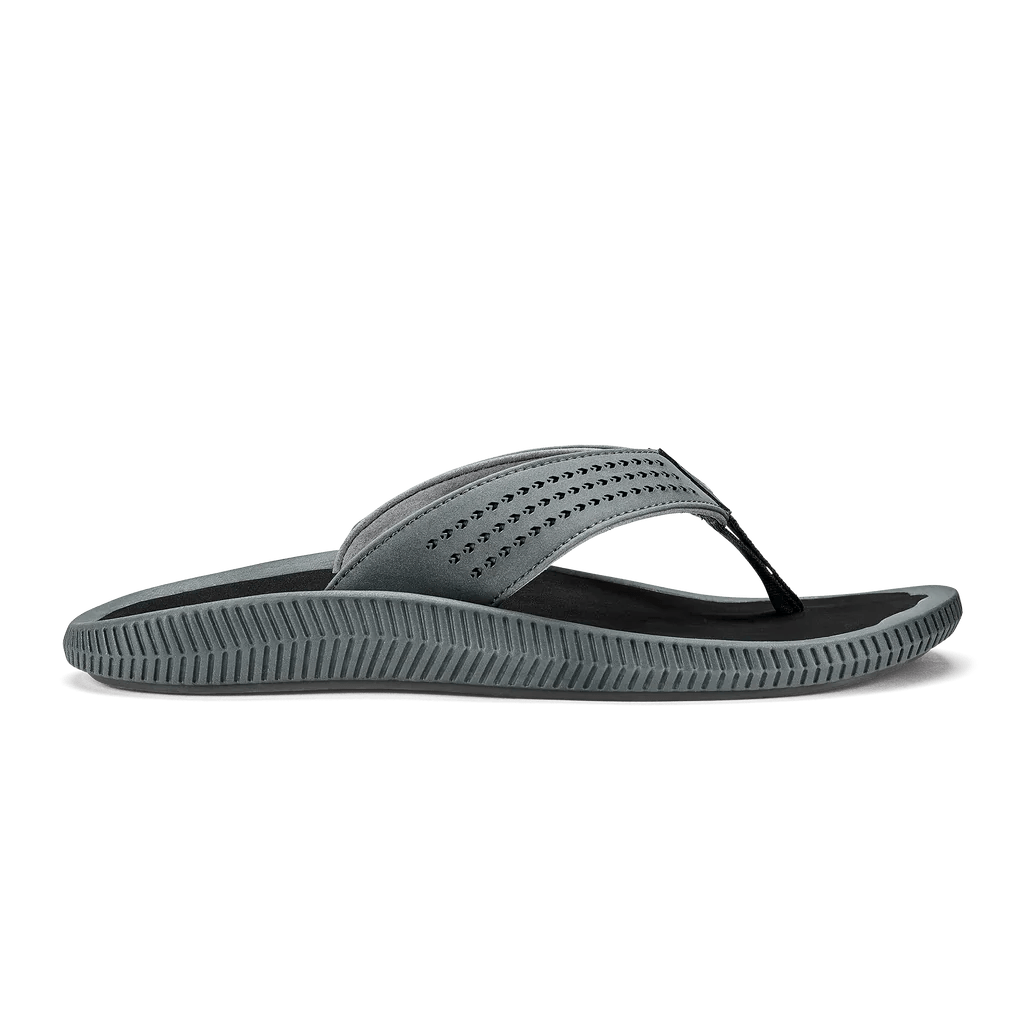 Casual Sandals For Sale Olukai Men's Ulele - Dark Shadow/Black