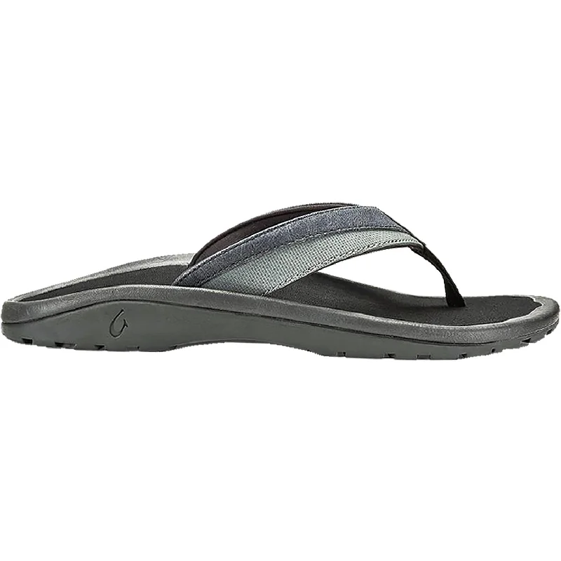 Stylish Running Footwear Men's OluKai Ohana Koa Lava Rock/Lava Rock Synthetic