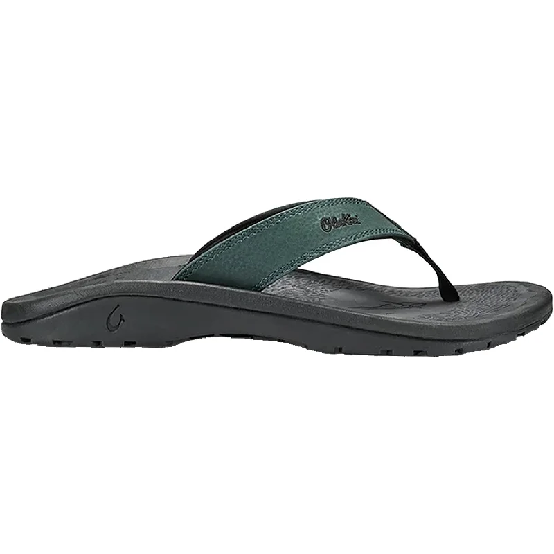 Chic High Heels Collection Men's OluKai Ohana Deep Green/Dark Shadow Synthetic