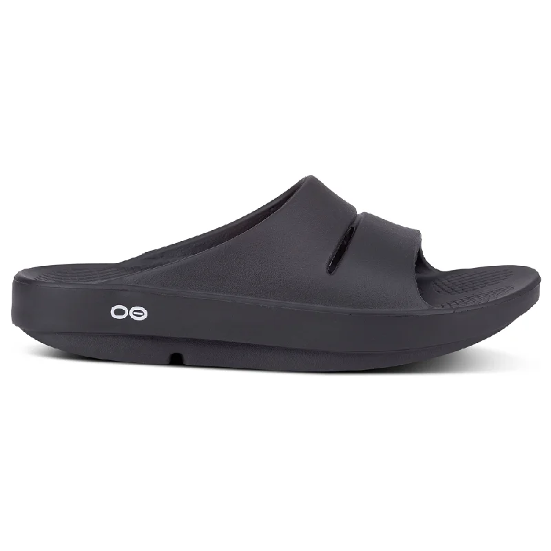 Best Formal Shoes Online OOFOS OOahh Black Slide (Unisex)