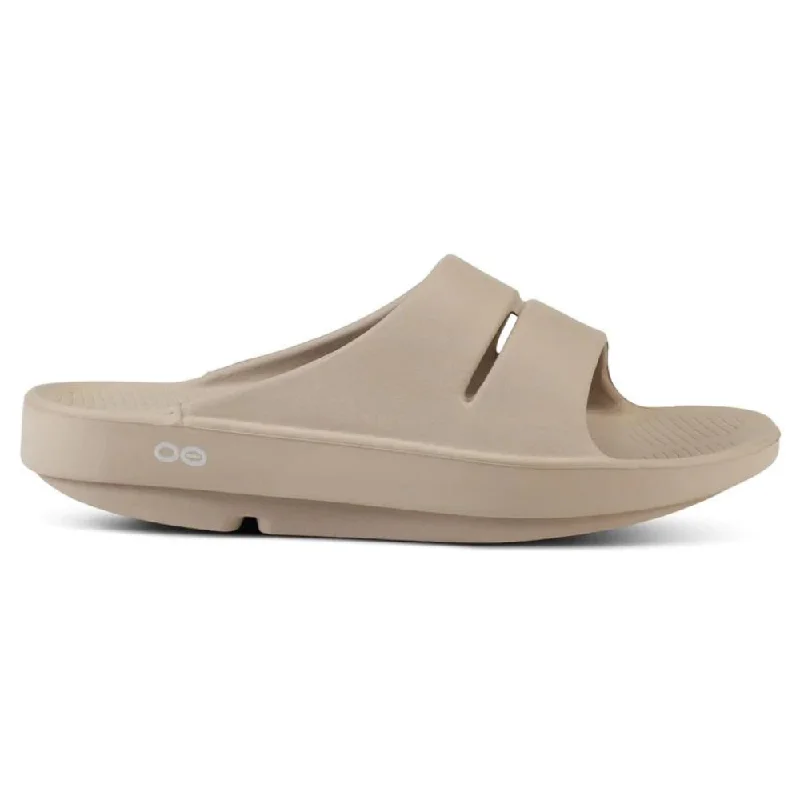 Trendy Sports Footwear OOFOS OOahh Slide Nomad Taupe Sandal (Unisex)