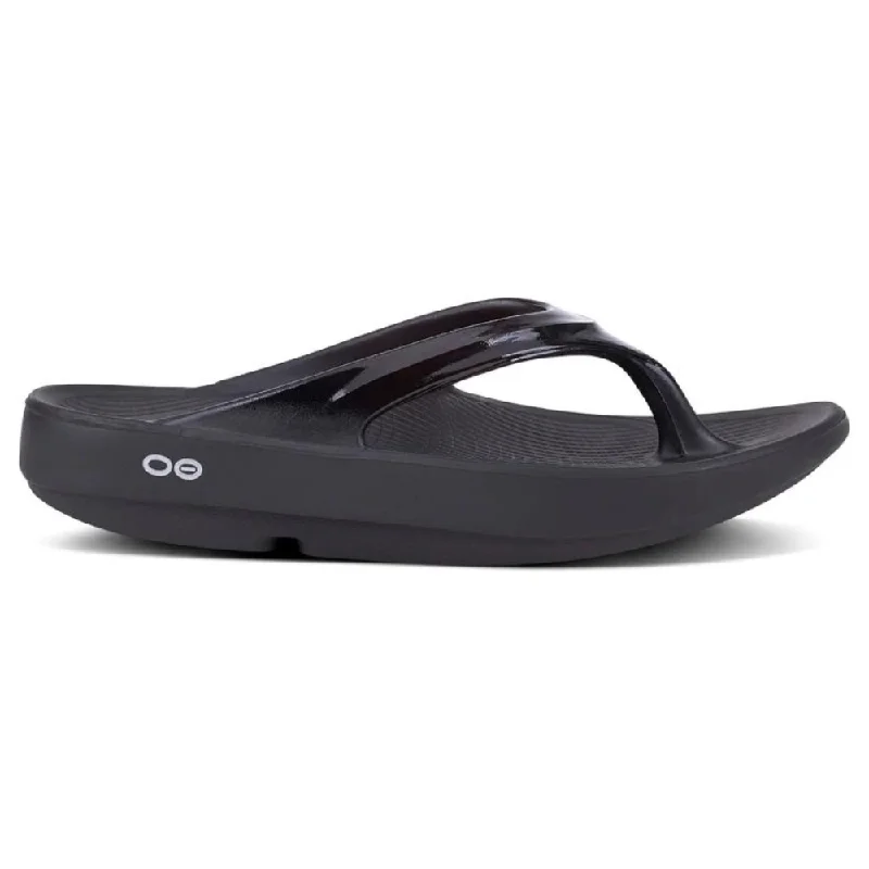 Summer Sports Shoes OOFOS OOlala Black Sandal (Unisex)