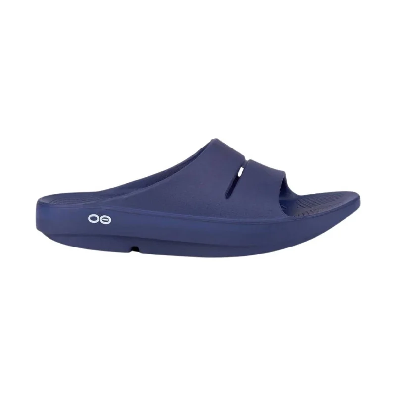 Trendy Snow Boots For Sale OOfos OOahh Slide - Navy Blue