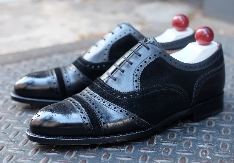 Trendy Sports Footwear Phillips - MTO - Black Calf / Black Suede - NGT Last - Single Leather Sole