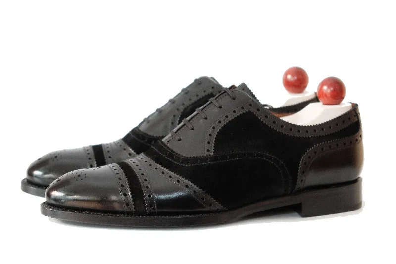 Breathable Sports Shoes Phillips MTO - Black Calf / Black Suede - NGT Last - Single Leather Sole Breathable Sports Shoes Phillips MTO - Black Calf / Black Suede - NGT Last - Single Leather Sole