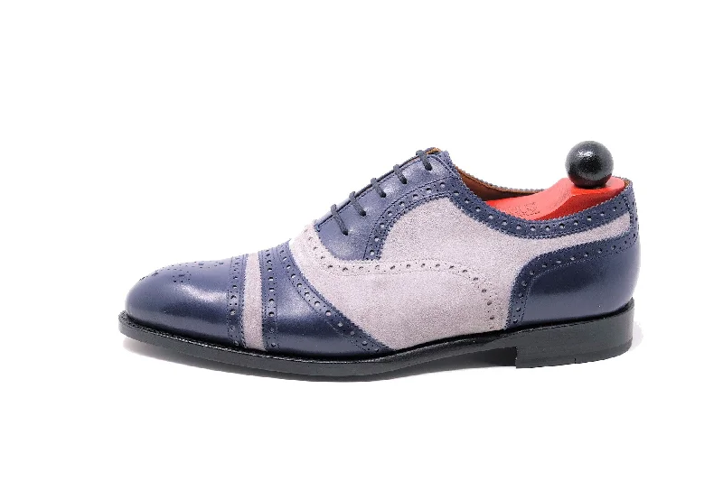 High Quality Sneakers Phillips - MTO - Marine Blue Calf / Pearl Suede - NGT Last - Single Leather Sole High Quality Sneakers Phillips - MTO - Marine Blue Calf / Pearl Suede - NGT Last - Single Leather Sole