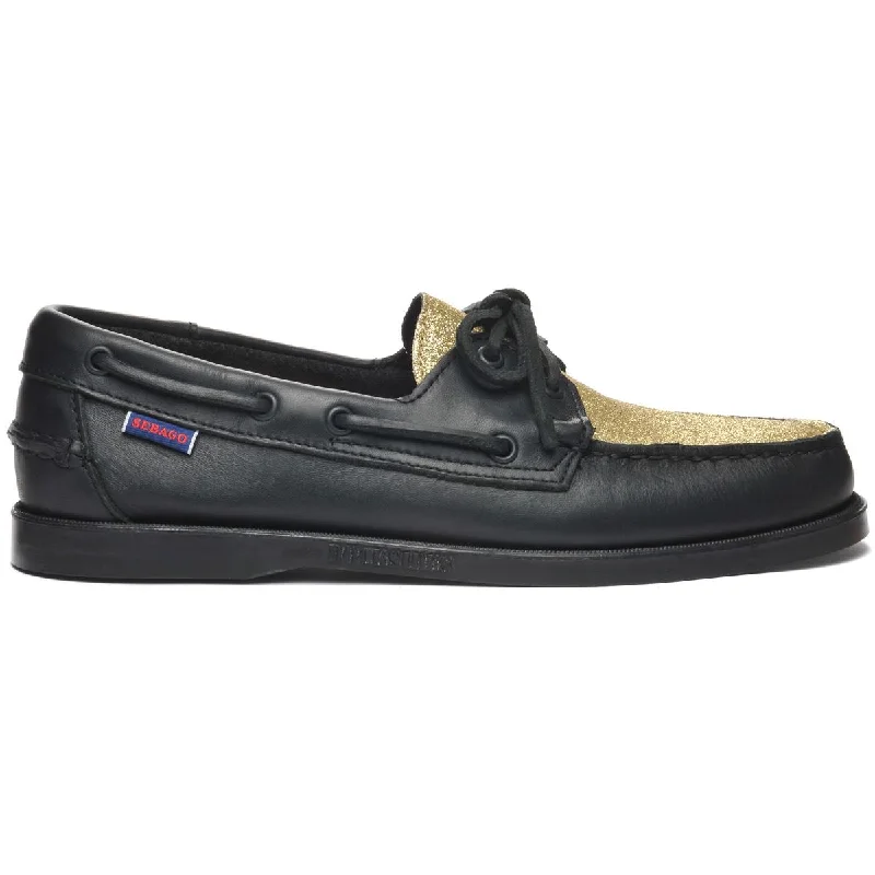 Best Sneakers For Running Portland Vamp Glitter - Black & Yellow Gold