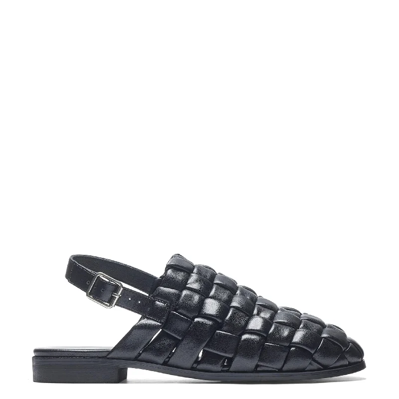 Comfortable Dress Shoes Provence Men's Weaved Slingback Sandals - Black