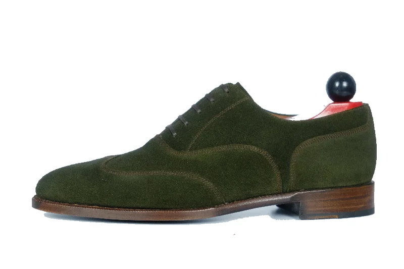 Best Flat Shoes Online Pullman - MTO - Dark Olive Suede / Brown Stitching - TMG Last - Single Leather Sole Best Flat Shoes Online Pullman - MTO - Dark Olive Suede / Brown Stitching - TMG Last - Single Leather Sole
